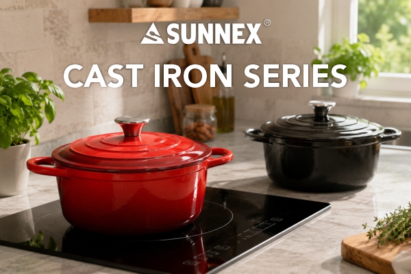 SUNNEX Premium emalj gjutjärn köksredskap serie