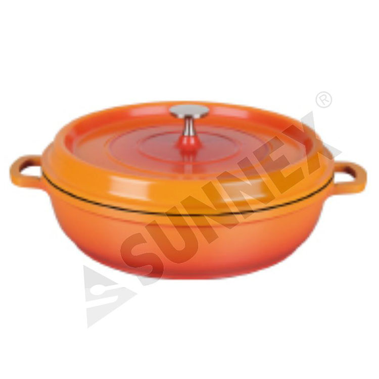 Ny design Orange färg non Stick Pot Rund gryta