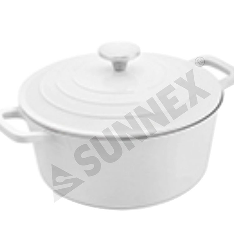 Ny design Vit färg Non Stick Pot Rund gryta